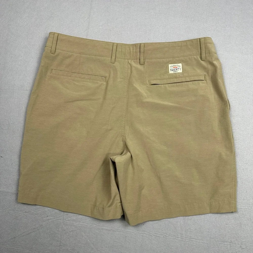 Faherty All Day Shorts Mens 36 Khaki Tan Hybrid Performance Quick Dry 7